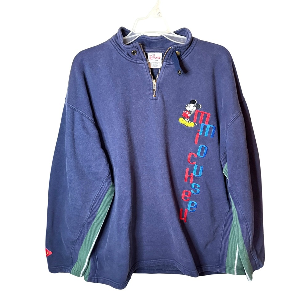 Vintage 90s Disney Store Sweatshirt Mens XL Blue Mickey Mouse Disneycore Retro